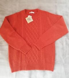 【タグ付き新品】オレンジケーブルニットのサムネイル
