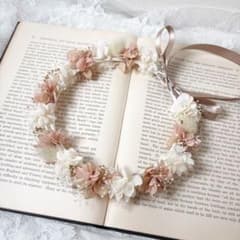 ベビー＆キッズ用花冠 white/pinkbeigeのサムネイル