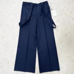 新品】Theory セオリー サスペンダーワイドパンツ ネイビー 紺 2 M 