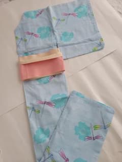 新品未使用　浴衣セット　帯　トンボ　花　水色　グラデーションのサムネイル