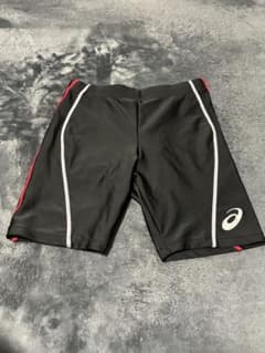 ちよ様専用　ASICS 陸上用スパッツ　ブラック/レッド　　メンズMサイズのサムネイル