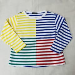 ムージョンジョン カラフルボーダー長袖Tシャツ110