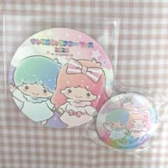 リトルツインスターズ ノベルティコースター 缶バッジ サンリオキャラクターフェスのサムネイル