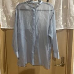GU シアーシャツ ライトブルー Sのサムネイル