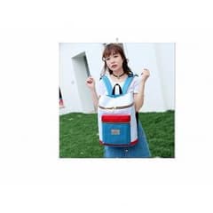 ★新品・未使用★大容量なおしゃれなリュック♪♪ホワイト&ブルーのサムネイル