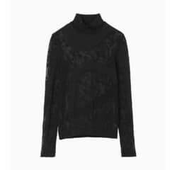 マメクロゴウチ Knitted High Neck Top ブラック 1