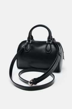 【ZARA シティバッグ】ブラック黒ショルダーバッグボストンバッグハンドバッグのサムネイル