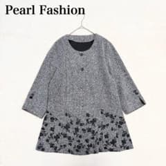 Pearl Fashion】ノーカラージャケット（M)花柄 日本製 ボタン - メルカリ