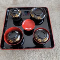お食い初め膳（黒）松竹梅のサムネイル