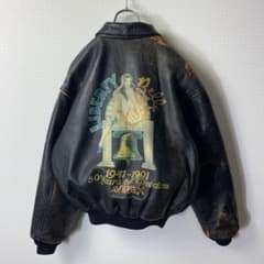 90s AVIREX A-2 レザージャケット 50周年記念 ピンナップガール
