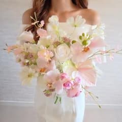 ピンク 胡蝶蘭 アーティフィシャルフラワー ウェディング ブーケ 造花