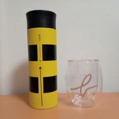 agnes b cafe限定　水筒とグラス セット agnes b cafe限定 ステンレスボトル·ワイングラス セット - メルカリ
