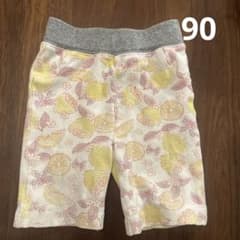 キッズ  ハーフパンツ  パンツ　半ズボン　女の子 レモン 90cmのサムネイル
