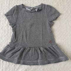 PETIT BATEAU プチバトー ボーダー ペプラム トップス 104cmのサムネイル
