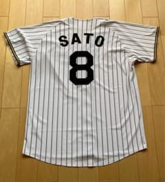 ④【美品】阪神タイガース 佐藤輝明選手 ホーム ユニフォーム Oサイズ
