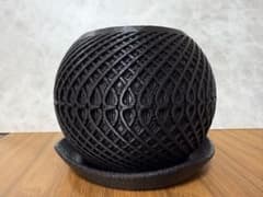 3Dプリンター製 おしゃれな植木鉢（受皿付き）/ 塊根植物・観葉植物用 ブラックのサムネイル