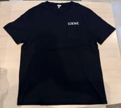 LOEWE ロエベ ロゴ刺繍 ポケット Tシャツ ブラック Lサイズ - メルカリ