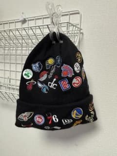 NBA チームロゴ 刺繍 ニット帽 ビーニー ブラックのサムネイル