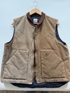 Carhartt ダック地 ベスト ブラウン Lサイズのサムネイル