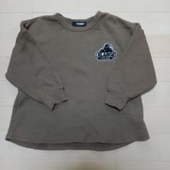 【美品】XLARGE KIDS ワッフルロンT　カーキ色　100サイズのサムネイル