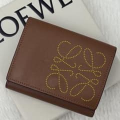 LOEWE ロエベ アナグラム コンパクトウォレット 三つ折り財布 ブラウン