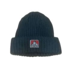 ダークブルー ニット帽 刺繍ロゴ - メルカリ