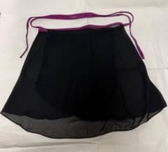 YUMIKO バレエ スカート ブラック プラムカラー　巻きスカートのサムネイル