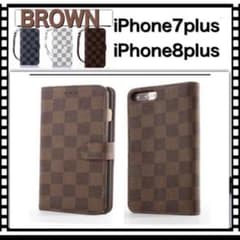 新品未使用 iPhone7plus iPhone8plus ブラウン 手帳型のサムネイル