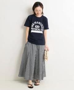 SLOBE IENA コットンボイルフレアロングスカート（ギンガムチェック)のサムネイル