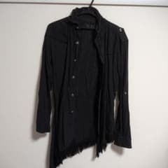 アシンメトリー フリンジ シャツ ブラックのサムネイル