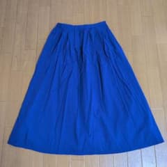 ブルー ロングフレアスカート ウエストゴムのサムネイル