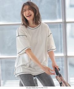 神戸レタス♡配色ステッチTシャツ♡新品タグ付きのサムネイル