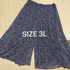 【美品】大きいサイズ　3L　ワイドパンツ　ガウチョパンツ　黒　ブラック