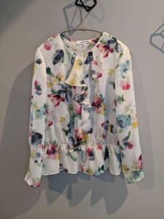 【HANAE MORI】花柄シフォンブラウスのサムネイル
