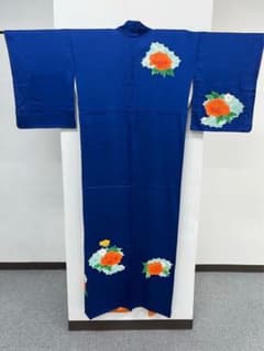 青地にオレンジの花柄訪問着！！のサムネイル