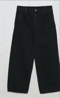 H>ブラックデニム 1プリーツ バギーパンツ - メルカリ