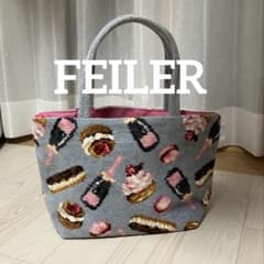 FEILER シュニール織 ハンドバッグ　スイーツ柄 グレーのサムネイル