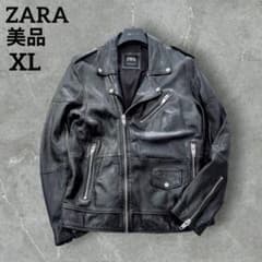 美品】ZARA ザラ ダブルライダース 本革 特大 XL 黒 シープレザー