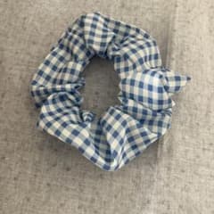 シュシュ ギンガムチェック ブルーのサムネイル