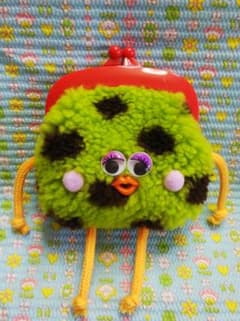 【ハンドメイド】カラフルポップ キョロちゃん がま口財布 ポーチ 動眼①のサムネイル