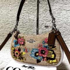 美品　コーチ　テリ　フローラル　エンブロイダリー　ショルダーバッグ　2way 美品 コーチ テリ フローラル エンブロイダリー ショルダーバッグ 2way