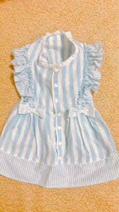 Candy Buppie 犬服 ストライプ フリル リボン ドレスのサムネイル