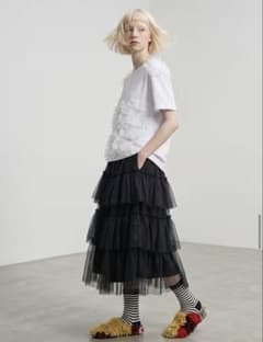 imakokoni ティアード チュール スカート 黒 秋服のサムネイル