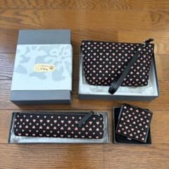 新品・箱付】【バラ売り可能】印傳屋 ハート柄 3点セット ポーチ手鏡 