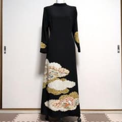 留袖リメイクAラインワンピースハレの日結婚式 発表会 卒業式