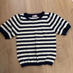 mezzo piano♡ボーダー 綿ニット生地のサムネイル