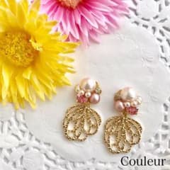 ピンク×ピンクピアス イヤリングのサムネイル
