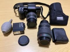 PENTAX SF-X 필름 카메라 렌즈 2개 플래시 부착 정크
