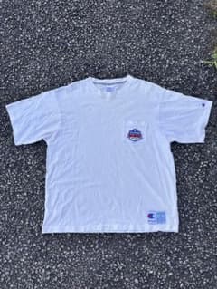 て*ん様 Champion ポケット半袖Tシャツ ホワイト 刺繍ロゴ ヘビーウェのサムネイル