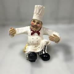 レトロ品 アンティーク シェフ コック 銅像 ヴィンテージ　レジン コックさん 置物人形 看板置 アンティーク 高さ約28cm レトロ シェフ